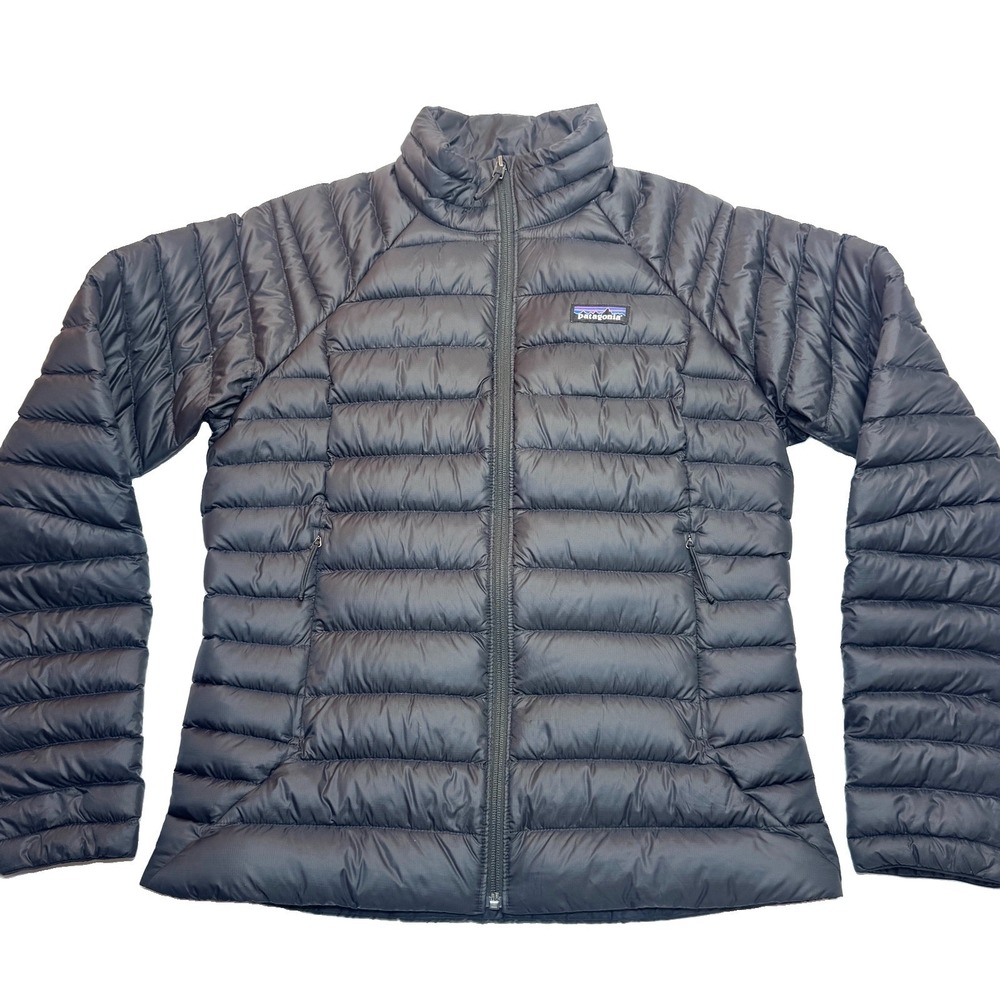 Patagonia Down Sweater Jacket Womens M Black Goose Down Puffer Full Zip 84683